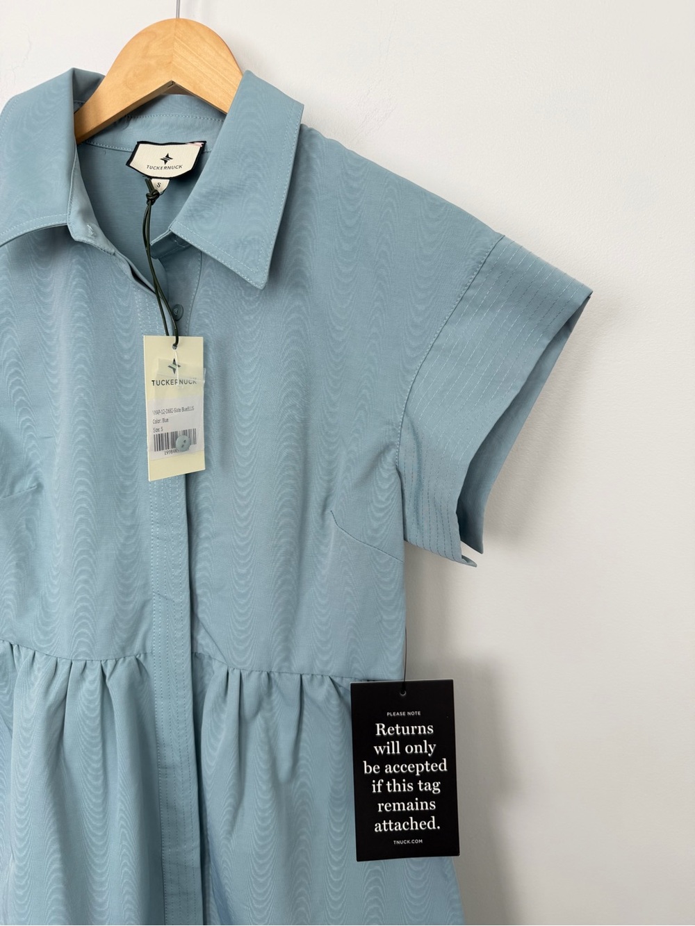 Tuckernuck Slate Blue Mini Chloe Dress NWT M No Belt - Picture 4 of 12